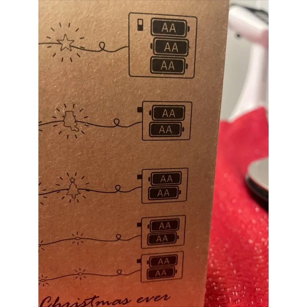 5 Pack Combo Led String With Christmas Decorations. Battery Operated, Timer
